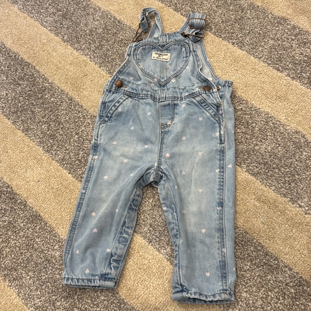 OshKosh B'gosh Light Blue Denim Heart Overalls